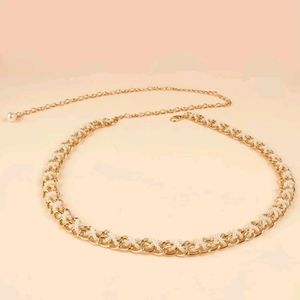 Faux Pearl Decor Chain Belt